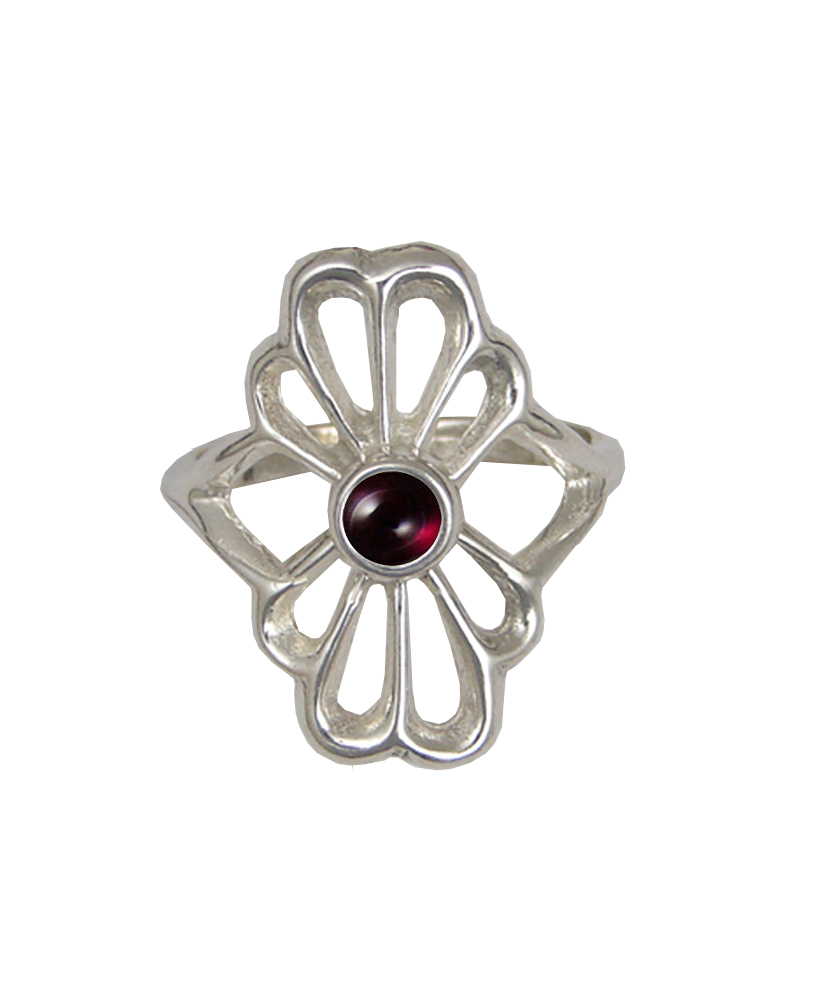 Sterling Silver Ring With Garnet Size 9